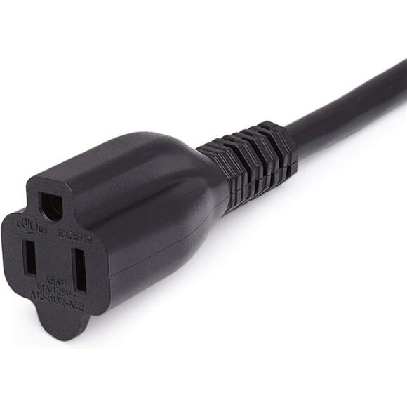 Power Extension Cord, 25 Feet, 13 Amps, 125V, Black - Picture 9 of 12